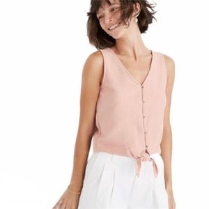 Madewell Texture & Thread Button-Front Tie Tank Top